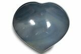 Polished Blue Agate Heart - Madagascar #249161-1